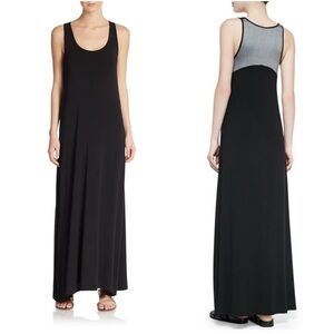 VINCE Black Maxi Dress Cotton Stretch